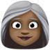 👩🏿‍🦳 woman: dark skin tone, white hair display on Facebook